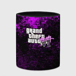 Кружка 3D GTA 6 vice city брызги красок неон, цвет: 3D-белый + черный — фото 2
