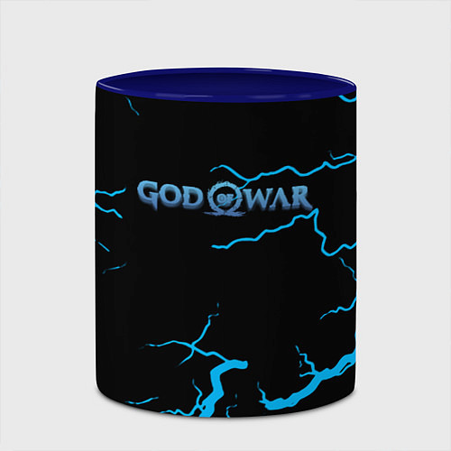 Кружка цветная God of War storm / 3D-Белый + синий – фото 2