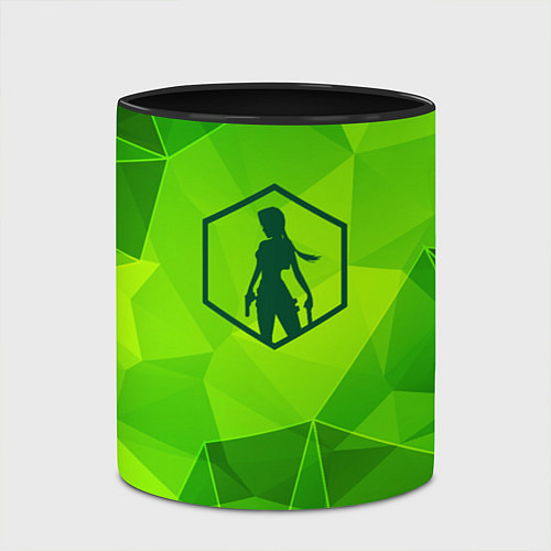 Кружка цветная Tomb Raider green poly / 3D-Белый + черный – фото 2