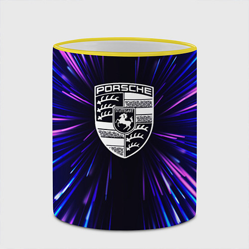 Кружка цветная Porsche neon energy / 3D-Желтый кант – фото 2