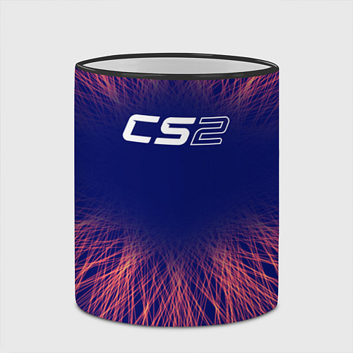 Кружка цветная Counter Strike 2 red energy / 3D-Черный кант – фото 2