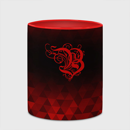 Кружка цветная Burzum red poly / 3D-Белый + красный – фото 2