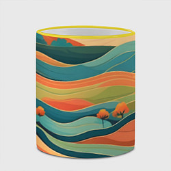 Кружка 3D Поля луга, цвет: 3D-желтый кант — фото 2