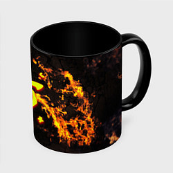 Кружка 3D Doom fire, цвет: 3D-белый + черный