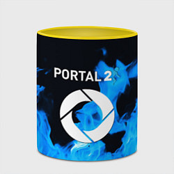 Кружка 3D Portal 2 blue flame, цвет: 3D-белый + желтый — фото 2