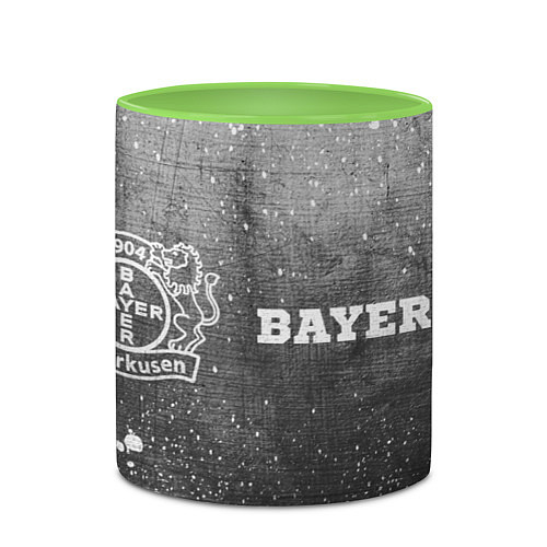 Кружка цветная Bayer 04 - grey gradient по-горизонтали / 3D-Белый + светло-зеленый – фото 2