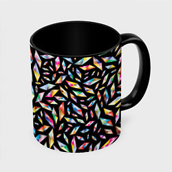 Кружка 3D Осколки витража, цвет: 3D-белый + черный