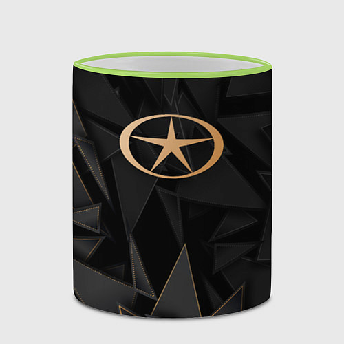 Кружка цветная JAC golden poly / 3D-Светло-зеленый кант – фото 2