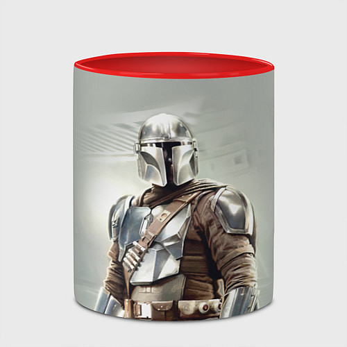 Кружка цветная The Mandalorian - Din Djarin / 3D-Белый + красный – фото 2