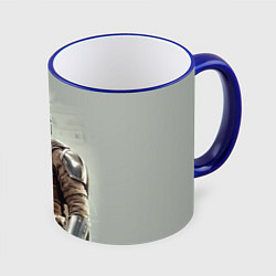 Кружка 3D The Mandalorian - Din Djarin, цвет: 3D-синий кант