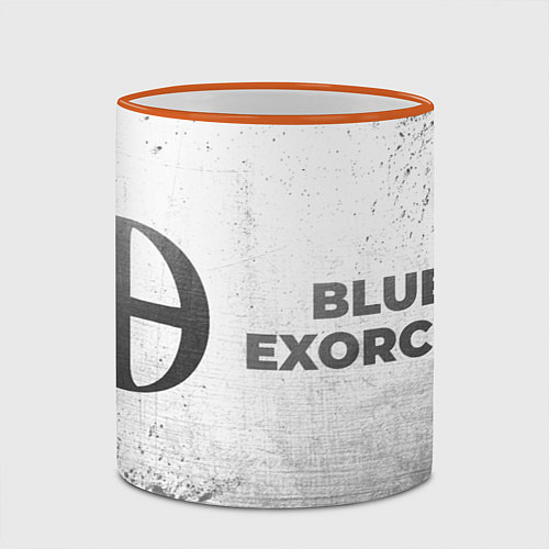 Кружка цветная Blue Exorcist - white gradient по-горизонтали / 3D-Оранжевый кант – фото 2