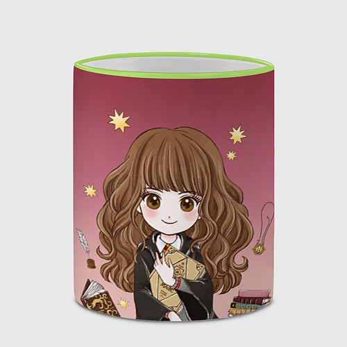 Кружка цветная Гермиона Грейнджер / 3D-Светло-зеленый кант – фото 2