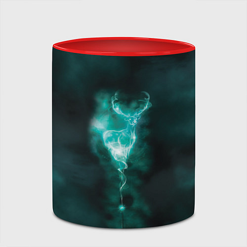 Кружка цветная  Patronus deer / 3D-Белый + красный – фото 2