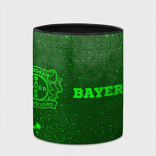 Кружка цветная Bayer 04 - green gradient по-горизонтали / 3D-Белый + черный – фото 2
