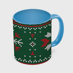 Кружка 3D Knitted Snowflake Pattern, цвет: 3D-белый + небесно-голубой