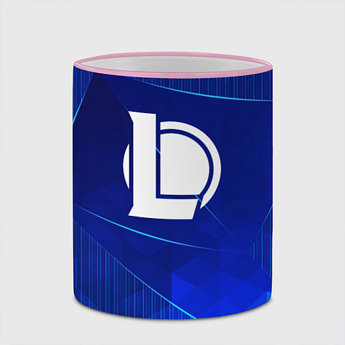 Кружка цветная League of Legends blue poly / 3D-Розовый кант – фото 2