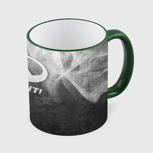 Кружка цветная Infiniti - grey gradient / 3D-Зеленый кант – фото 1