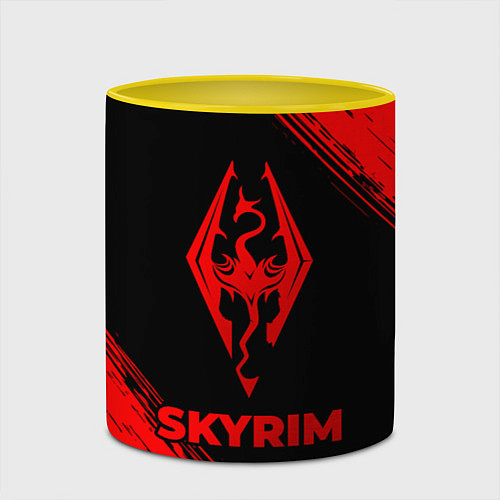 Кружка цветная Skyrim - red gradient / 3D-Белый + желтый – фото 2