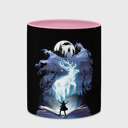 Кружка цветная Harry Potter patronus and dementors / 3D-Белый + розовый – фото 2