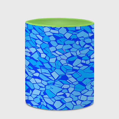 Кружка цветная Голубые плитки на синем фоне / 3D-Белый + светло-зеленый – фото 2