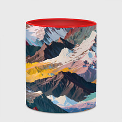 Кружка 3D Искусство гор, цвет: 3D-белый + красный — фото 2