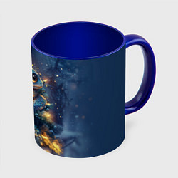 Кружка 3D Змея елочка, цвет: 3D-белый + синий