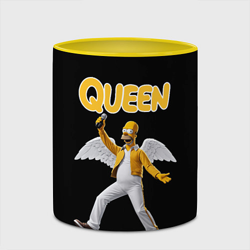 Кружка цветная Queen Гомер Симпсон / 3D-Белый + желтый – фото 2