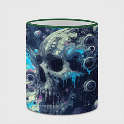 Кружка 3D Vanguard compozition with skull - ai art fantasy, цвет: 3D-зеленый кант — фото 2