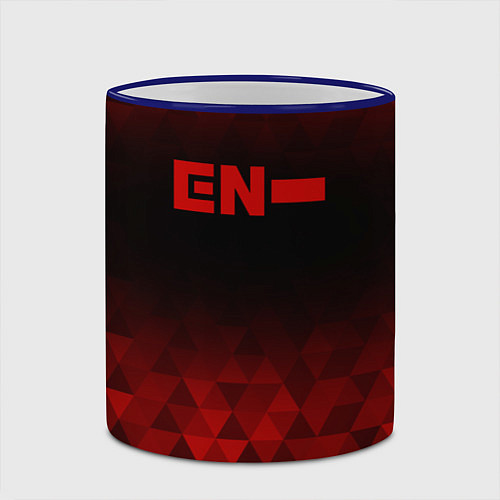 Кружка цветная Enhypen red poly / 3D-Синий кант – фото 2