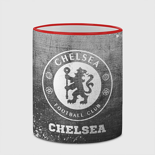 Кружка цветная Chelsea - grey gradient / 3D-Красный кант – фото 2