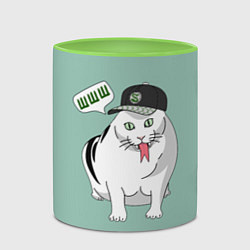 Кружка 3D Котозмей, цвет: 3D-белый + светло-зеленый — фото 2