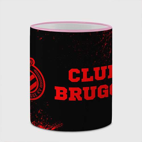 Кружка цветная Club Brugge - red gradient по-горизонтали / 3D-Розовый кант – фото 2