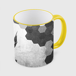 Кружка 3D The Witcher - white gradient, цвет: 3D-желтый кант