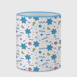 Кружка 3D Зимний паттерн со снежинками и геометрическими фиг, цвет: 3D-небесно-голубой кант — фото 2