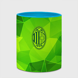 Кружка 3D AC Milan green poly, цвет: 3D-белый + небесно-голубой — фото 2