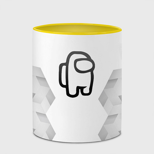 Кружка цветная Among Us white poly / 3D-Белый + желтый – фото 2