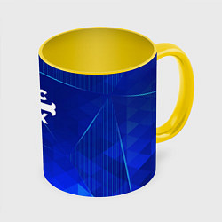 Кружка 3D My Chemical Romance blue poly, цвет: 3D-белый + желтый