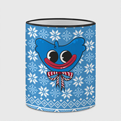 Кружка 3D Huggy Wuggy миленький новогодний свитер ugly, цвет: 3D-черный кант — фото 2