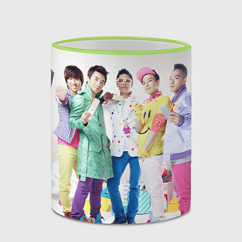 Кружка цветная Big bang вместе / 3D-Светло-зеленый кант – фото 2