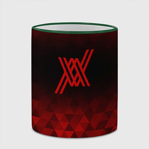 Кружка цветная Darling in the FranXX red poly / 3D-Зеленый кант – фото 2