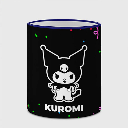 Кружка цветная Kuromi конфети / 3D-Синий кант – фото 2