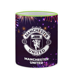 Кружка 3D Праздничный Manchester United, цвет: 3D-светло-зеленый кант — фото 2