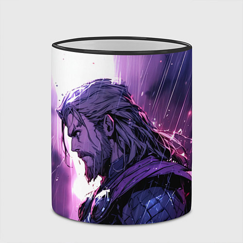 Кружка цветная Thor - Neon rain / 3D-Черный кант – фото 2