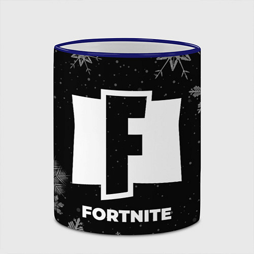 Кружка цветная Снежный Fortnite / 3D-Синий кант – фото 2