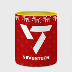 Кружка 3D Новогодний Seventeen с оленями, цвет: 3D-белый + желтый — фото 2