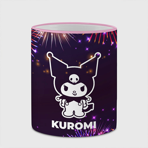 Кружка цветная Праздничный Kuromi / 3D-Розовый кант – фото 2