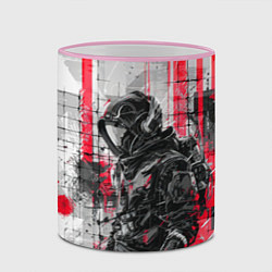 Кружка 3D Футуристичный андроид-путешественник, цвет: 3D-розовый кант — фото 2