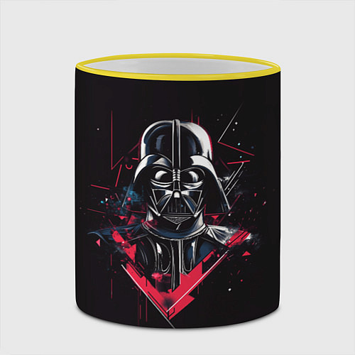 Кружка цветная Darth Vader on black / 3D-Желтый кант – фото 2