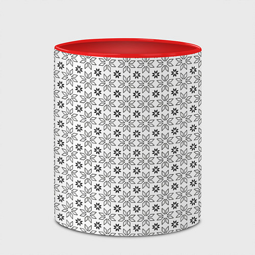 Кружка цветная Чёрные звёзды на чёрном фоне / 3D-Белый + красный – фото 2