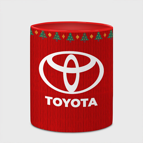 Кружка цветная Toyota new year / 3D-Белый + красный – фото 2